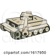 Poster, Art Print Of German World War Two Panzer Battle Tank Aiming Cannon