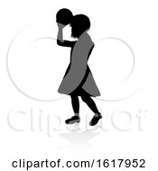 Child Silhouette On A White Background