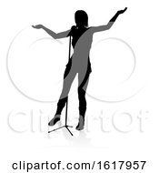 Poster, Art Print Of Singer Pop Country Or Rock Star Silhouette Woman On A White Background