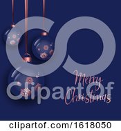 Christmas Background With Hanging Baubles