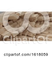 Poster, Art Print Of Render Of 3d Construction Timber Beams And Planks