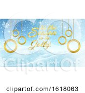Poster, Art Print Of 3d Christmas Background With Gold Text And Decorations