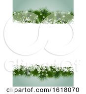 Poster, Art Print Of Christmas Menuor Background Design With Fir Tree Branch And Snowflakes