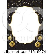 Poster, Art Print Of Christmas Border Menu Or Background With Confetti And Baubles Design