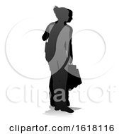Young Couple Shopping Silhouettes On A White Background