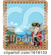 Poster, Art Print Of Pirate Captain Parchment Border