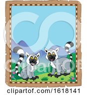 Poster, Art Print Of Parchment Lemur Border