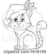 Poster, Art Print Of Christmas Cat Wearing A Santa Hat