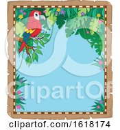 Poster, Art Print Of Parrot Parchment Border