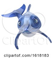 3d Dolphin On A White Background