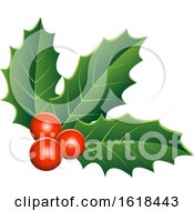 Poster, Art Print Of Christmas Holly And Berry Design Element