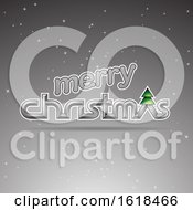 Merry Christmas Greeting In Gray