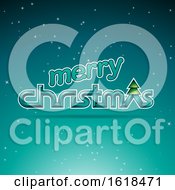 Merry Christmas Greeting In Turquoise by cidepix