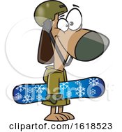 Cartoon Dog Snowboarder