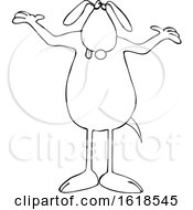 Poster, Art Print Of Cartoon Lineart Dog Shrugging