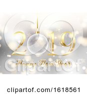 Gold And Silver Happy New Year Background