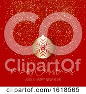 Poster, Art Print Of Christmas Bauble On Glitter Background