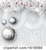 Poster, Art Print Of Christmas Baubles On Silver Branches