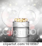 Christmas Gift Background With Bokeh Lights