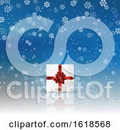 Poster, Art Print Of Christmas Gift On Snowy Background