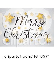 Decorative Christmas Text Background With Gold Stars