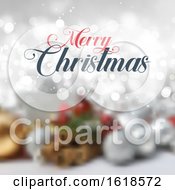 Decorative Christmas Text On Defocussed Background