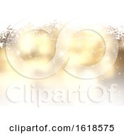 Poster, Art Print Of Gold Christmas Background With Snowflakes