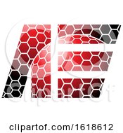Poster, Art Print Of Red And Black Honeycomb Pattern Letters A And E
