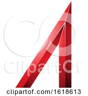 Red Glossy Geometric Letter A