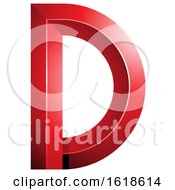 Poster, Art Print Of Red 3d Bold Letter D