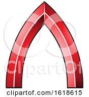 Red Glossy Letter A With A Dark Outline