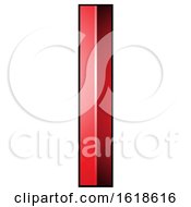 Poster, Art Print Of Red Embossed Letter I With A Dark Outline