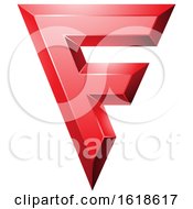 Poster, Art Print Of Red Geometric Letter F