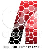 Poster, Art Print Of Red And Black Honeycomb Pattern Letter A