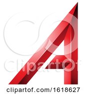 Red Bold And Curvy Geometric Letter A