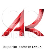 Poster, Art Print Of Red Bold Geometric Letters A And K