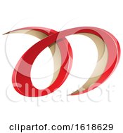 Poster, Art Print Of Red And Beige Curvy Letter A Or D