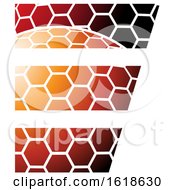 Poster, Art Print Of Red And Orange Honeycomb Pattern Letter E