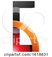 Poster, Art Print Of Red And Orange Letter G With A Glossy Quarter Circle