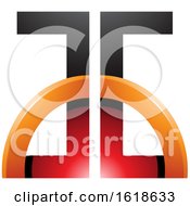 Poster, Art Print Of Red And Orange Half Circle Letters A And G