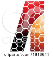 Poster, Art Print Of Red And Orange Honeycomb Pattern Letter A