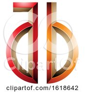 Poster, Art Print Of Red And Orange Key Like Letters A And B