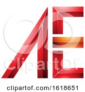 Poster, Art Print Of Red And Orange Glossy Letters A And E