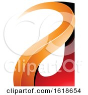 Poster, Art Print Of Red And Orange Curvy Embossed Letter A