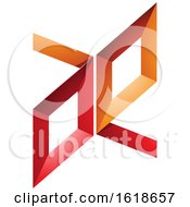 Poster, Art Print Of Red And Orange Frame Like Letters A And E