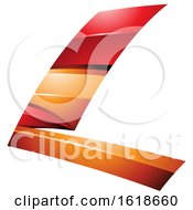 Poster, Art Print Of Red And Orange Flying Letter L