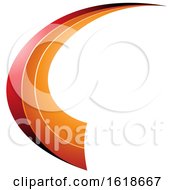 Poster, Art Print Of Red And Orange Flying Letter C
