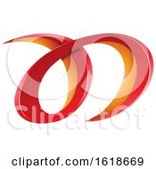 Poster, Art Print Of Red And Orange Curvy Letters A And D