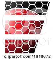 Poster, Art Print Of Red And Black Honeycomb Pattern Letter E