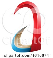 Poster, Art Print Of Red And Blue 3d Horn Like Letter A